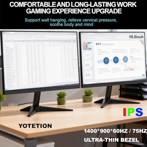 19.5-inch Professional HD Monitor (1440 x 900), 75Hz Refresh Rate, Without Audio, Visual Protection Technology, Blue Light Filter, and Flicker-Free Technology (HDMI and VGA Ports) - Image 3