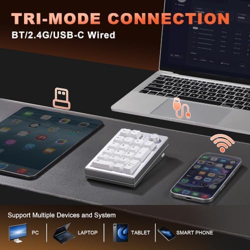 YUNZII AL21 Aluminum Wireless Number Pad (Silver, Cocoa Cream V2 Switch) - Image 3
