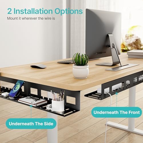 PEGZONE Under Desk Cable Management Tray, 31.5'' Screw-Mount Steel Rack - Image 2