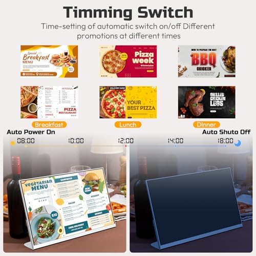 24 Inch Desktop Digital Menu Board, HD Digital Signage Retail Store Monitor, Commercial Display Advertising Screen Android with CMS, Electronic Menu Display for Milk Tea Shop/Restaurant - Image 6