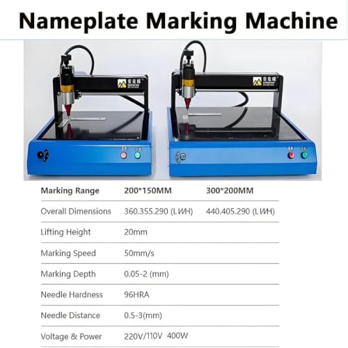 400W Electric Marking Machine,Portable Metal Plastic Engraving Machine Desktop Nameplate Tag Marking Tool,0.05-1mm Depth,for Mark Fixed Character Serial Number A - Image 2