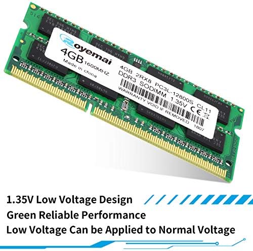 4GB DDR3 / DDR3L 1600MHz SODIMM RAM, Royemai PC3L-12800 2Rx8 1.35V 1.5V CL11 204-pin Notebook Laptop RAM Memory Module - Image 2