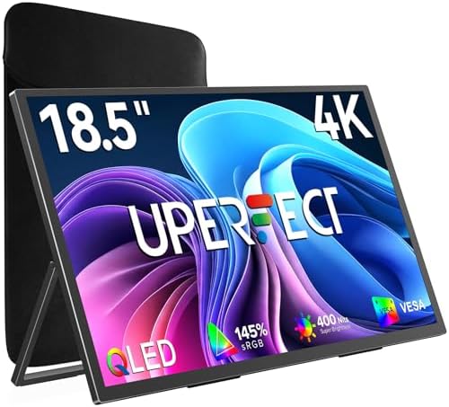 UPERFECT Portable Monitor 4K 60Hz 18.5", 145% sRGB QLED Laptop Monitor by UPERFECT