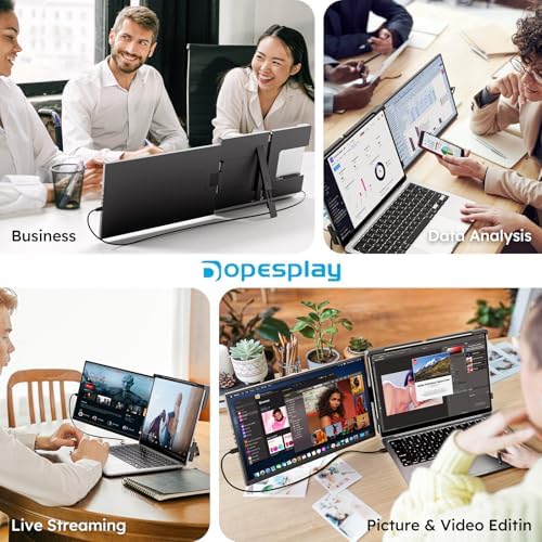 Dopesplay Laptop Screen Extender, 15.6" FHD 1080P IPS External Portable Monitor for Laptop, Plug & Play Dual Screen Monitor for 13"-17" Laptops, Compatible with Mac, Wins, Chrome, Android, Dex - Image 4