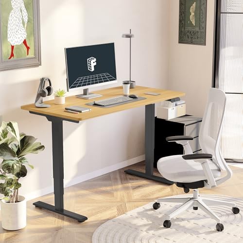 FLEXISPOT E6 3-Stage Dual Motor Electric Standing Desk 48 x 30 Sit Stand Up Desk, Holds 220 lbs, Adjustable Height w/Memory Presets, One-Piece Maple Desktop & Black Frame, Ships in 2 Boxes - Image 2