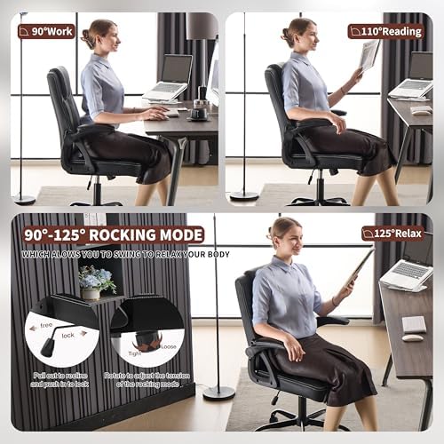 Fizzin Leather Office Chair, Computer Chair with Ergonomic Back Support - Image 6