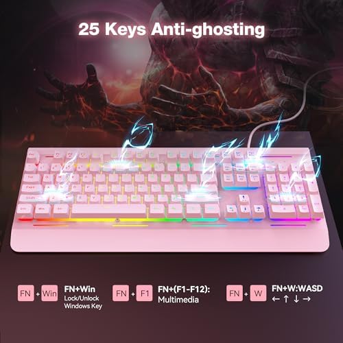 TECKNET Wired Gaming Keyboard, RGB Backlit Keyboard with Metal Panel Design - Image 7