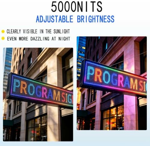 HS Programmable Scrolling Led sign Outdoor Digital Open Neon P10 39''x8'' - Image 3