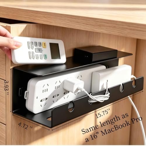 Ovanmexis Under Desk Cable Management Tray, White, 2-Pack - Image 3