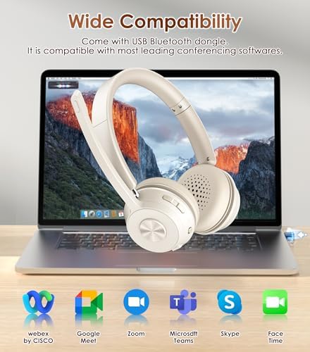 Wireless Headset with Mic for Work, Bluetooth Headset with Noise Cancelling - Image 5
