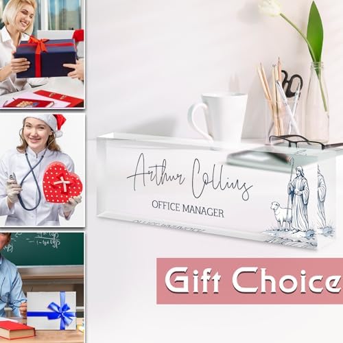Custom Name Plate for Desk, Acrylic Desk Name Plate Personalized, Employee Appreciation Gifts, Office Desk Accessories for Women Men Teacher Nurse, Coworker Gifts for Manager Assistant (SlateBlue) - Image 6