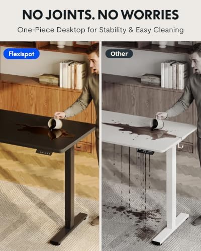 FLEXISPOT EN1 48"x24" One-Piece Standing Desk, Black (Black Frame) - Image 3