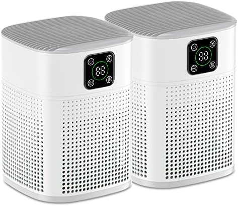 2 Pack Air Purifiers for Home Bedroom up to 2190ft², with 360°Air Intake by HONEYUAN