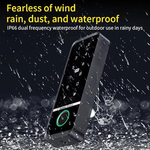 WiFi Access Control Keyboard Fingerprint Door Lock 125Khz EM+13.56Mhz MF RFID Card Reader Controler Keypad Intercom System,Smart Lock Electronic System Work with Tuya App Control Waterproof IP67 - Image 6