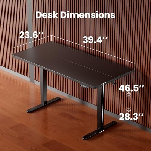 ErGear Height Adjustable Electric Standing Desk, 40 x 24 Inches Sit Stand up Desk, Memory Computer Home Office Desk, Black - Image 3