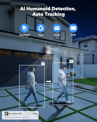 Camcamp Wireless Security Camera System with 10.1" Monitor, Dual Lens PTZ CCTV Camera Security System, 10CH Expandable 4K NVR,Auto Tracking, No Subscription for Outdoor Indoor, 5G & 2.4G WiFi - Image 4
