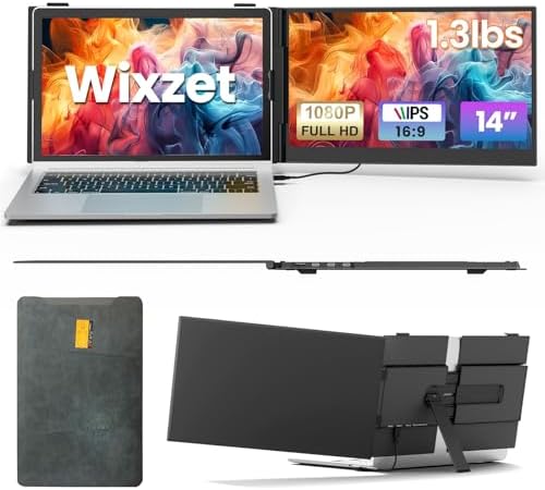 Laptop Screen Extender, Ultra-Thin 14" FHD 1080P Portable Monitor by WixzetLaptopScreenExtender