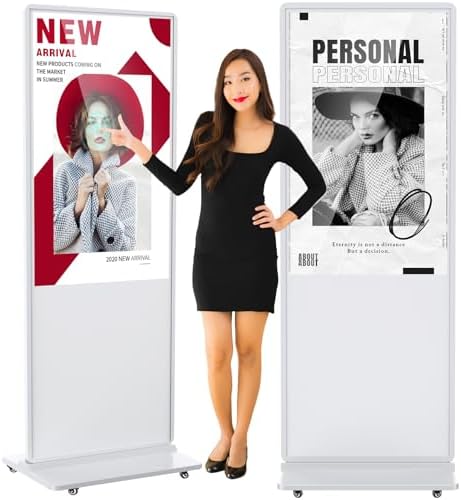 49 inch Indoor Digital Signage Touchscreen IPS Floor Standing Digital Kiosks Interactive Displays with WiFi HDMI/USB Input Auto AD Player, Android OS White by Homepage