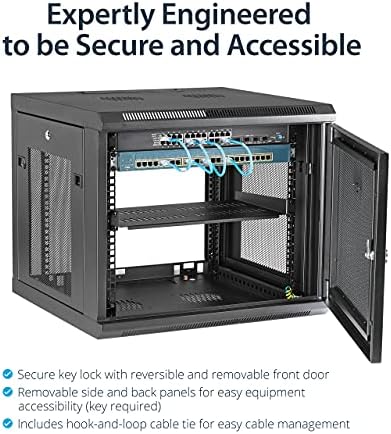 StarTech 9U Wall-Mount Cabinet, 19in, 4-Post, 18.9in Deep (RK920WALM) - Image 2