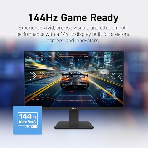 msi PRO MP242 E14C 24-inch IPS 1920 x 1080 (FHD) Office Monitor, 144Hz, Free-Sync, HDMI, USB C (15W Power Delivery), VESA Mountable, Tilt, Speaker, 4-Side Slim Bezel 1ms, Black - Image 4