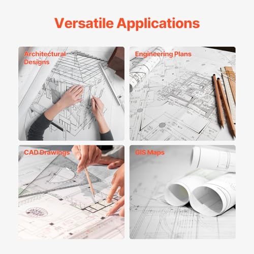 VEVOR Wide Format Paper, 24 in x 500 ft Plotter Paper, 2 Rolls CAD Bond Rolls with 3 in Core, 20 LB Bond Paper Rolls, Idea for CAD Drawings, Engineering Plans, GIS Maps & Architectural Designs - Image 7