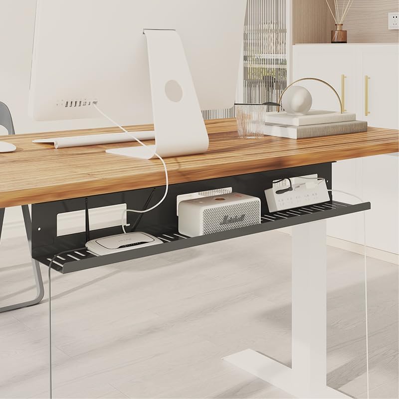 FLEXISPOT Black Cable Tray Metal Raceway Wire Organizer Office Home Computer Cable Management for Standing Desk by Unknown