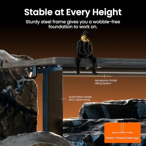 ErGear Height Adjustable Electric Standing Desk, 48 x 24 Inches Sit Stand up Desk, Memory Computer Home Office Desk, Grey - Image 5