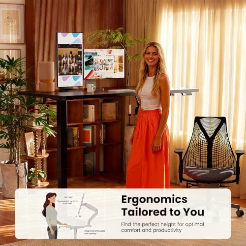 ErGear 55 x 28 Inches Height Adjustable Electric Standing Desk, Sit Stand up Desk, Memory Computer Home Office Desk, Black - Image 7