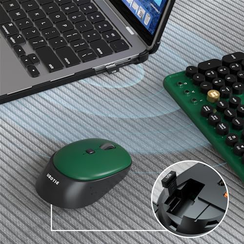 Colorful Wireless Computer Keyboards Mouse Combos (Green-Black) - Image 4