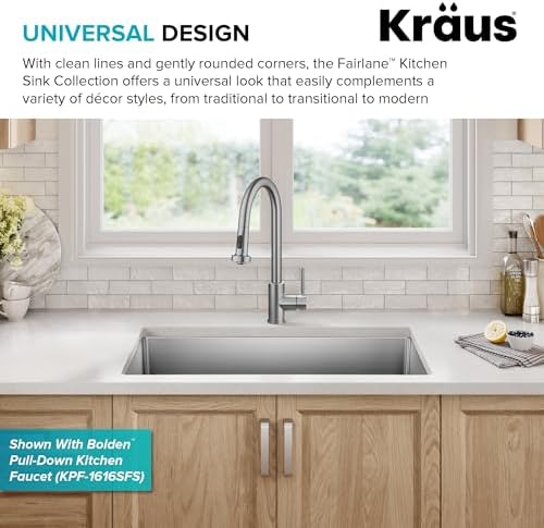 KRAUS Stainless Steel 33 in 18 Gauge Undermount Kitchen Sink KHU640-33 - Image 5