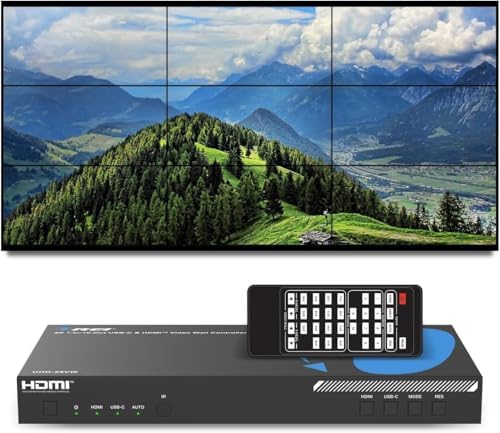 OREI 3x3 Video Wall Controller HDMI/USB-C, 4K Input, RS-232, Audio Extract by OREI