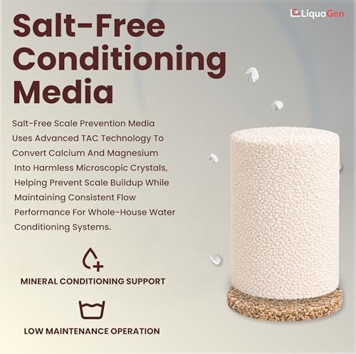 LiquaGen Pre-Loaded Salt-Free Water Conditioner Replacement Tank – TAC Scale Control Media – Whole House Softener Alternative – Multiple Sizes Available (8" x 44" – 4L Media) - Image 5