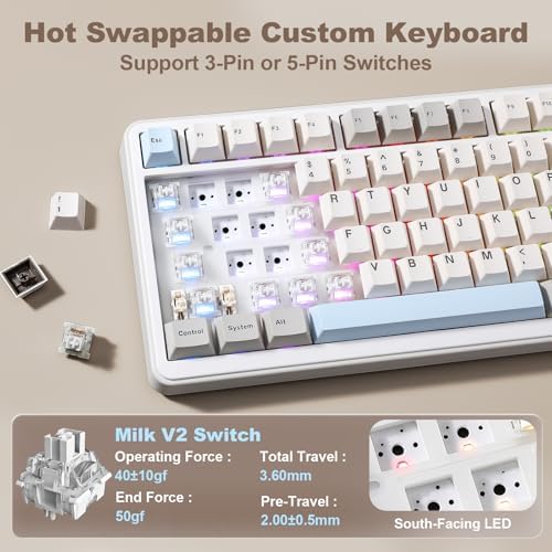 YUNZII B75 PRO MAX 75% Mechanical Keyboard (Beige,Milk Switch) - Image 5