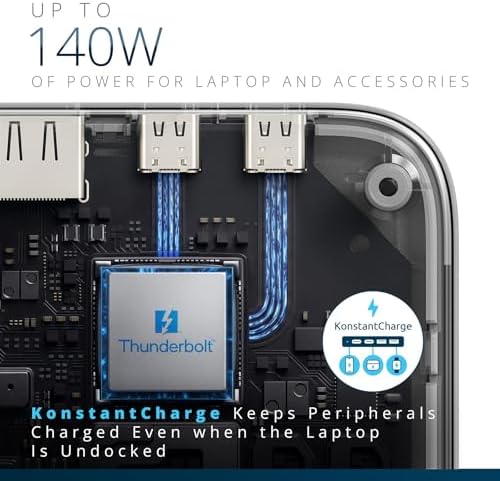 Kensington SD5010T5 Thunderbolt 5 Docking Station with 140W PD, Up to Three 4K 60Hz Displays, 13 Ports, 2 x HDMI, 2 x TB5, SD & Micro SD 4.0 Slots, 2.5Gbps Ethernet (K35231NA) - Image 5