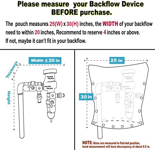 Pro Insulated Pouch - Backflow Insulation Cover for Winter Freeze Protection, Black, 25’’W x 30’’H - Measure Before Purchase - Image 2