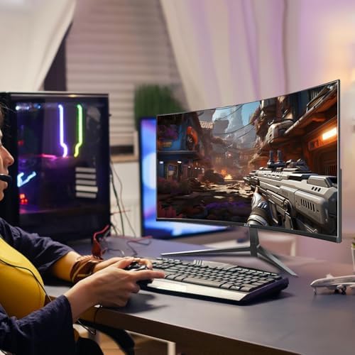 ZZA 27 Inch Gaming Monitor, 180Hz-200Hz Curved Monitor,VA PC Monitor,Full HD 1920x1080/180Hz Refresh Rate, 1ms Response, 100% sRGB, 1080p Resolution,FreeSync,VESA Mountable,DP 1.4 & HDMI 2.0 Ports - Image 6