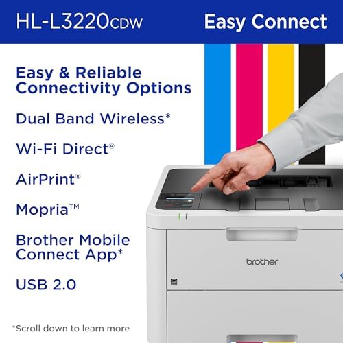 Brother HLL3220CDW Wireless Compact Color Laser Printer, Duplex and Mobile Device Printing | Includes 2 Month Refresh Subscription Trial¹, Amazon Dash Replenishment Ready (Renewed Premium) - Image 6