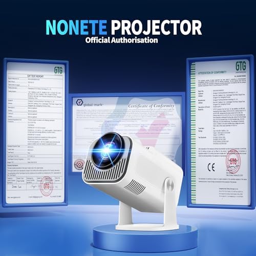 [Projector 2026 Upgraded] Mini Projector Support 4K 1080P Auto Keystone 270°Rotatable with WiFi 6 and Bluetooth 5.2 Projector Portable Compatibile with HDMI/TV Stick/Memory Stick/Laptop,White - Image 3