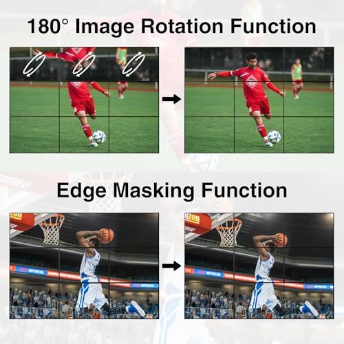 J-Tech Digital Video Wall Controller 3x3, 4K30Hz Input 1080P Output HDMI Video Wall Processor with Audio Extraction, 13 Display Modes 180° Image Rotation Edge Masking [JTECH-VW0109-AE] - Image 5