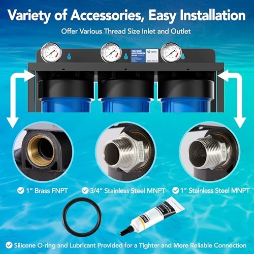 WF3-02 3-Stage Free-Standing Whole House Water Filtration System, Reduces Heavy Metals (Lead, Mercury, Arsenic, Cadmium, Chromium), Chlorine, Sediment, Odor, and VOC’s - Image 5