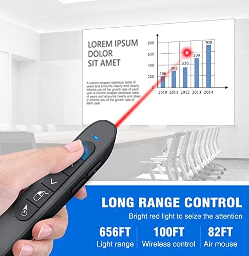 DINOSTRIKE Wireless Presenter Remote with Air Mouse Control, Rechargeable USB A&C Presentation Clicker PPT Pointer RF 2.4GhZ PowerPoint Clicker Slide Advancer for Computer Laptop Mac - Image 6