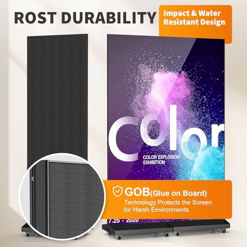 80" Seamless Splicing LED Display, Foldable Poster Screen with P1.86 Digital Signage Display LED Totem with USB/HDMI/WiFi/Remote - Image 3