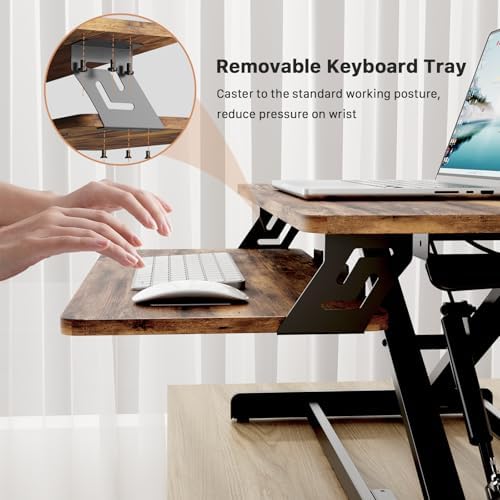 JOY worker Standing Desk Converter, 32" Height Adjustable Sit Stand Riser - Image 6