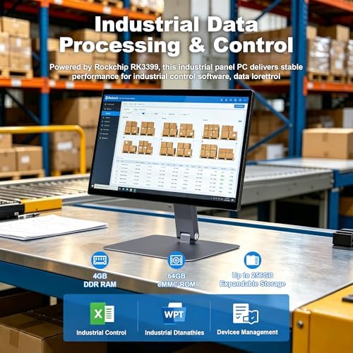 15.6" All-in-One Desktop Computers, Touchscreen Android 12 Industrial Panel Pc RK3399 4GB RAM/64GB ROM AIO Desktop with Pivoting Mount, HDMI 2.0 for Office/Automation/Kiosk/Bar/Warehouse - Image 5