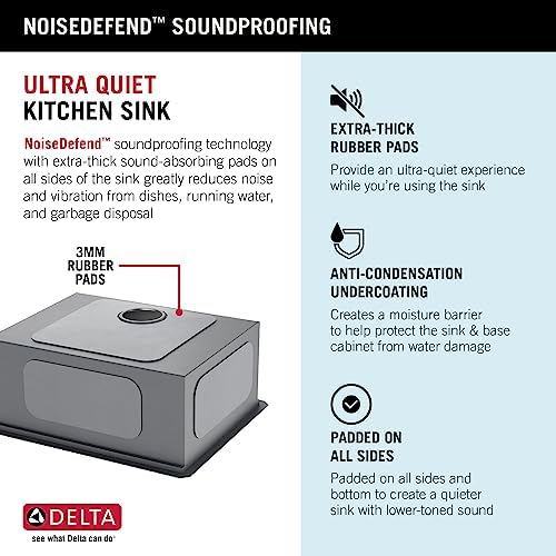 DELTA FAUCET Rivet 23-inch Workstation Kitchen Sink Undermount 16 Gauge Stainless Steel Single Bowl with WorkFlow Ledge and Kit of 5 Accessories, 95B9031-23S-SS - Image 6
