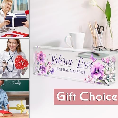 Custom Name Plate for Desk, Acrylic Desk Name Plate Personalized, Employee Appreciation Gifts, Office Desk Accessories for Woman Teacher Nurse, Coworker Gifts for Manager Assistant - Image 6