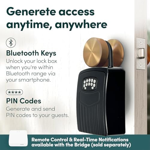 Smart Digital Lock Box for Key, APP Control Bluetooth Wireless Key Lock Box Wall Mounted Door Hanging, Remote Access Digital Safe with Code for Outdoor, Large storage - Image 6