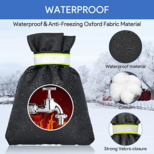 DELUX Outdoor Faucet Covers for Winter 9.05" H X 6.89" W 2 Pack, Outside Garden Faucet Socks for Freeze Protection, Reusable Waterproof Insulated Spigot Cover (Thicker) - Image 3