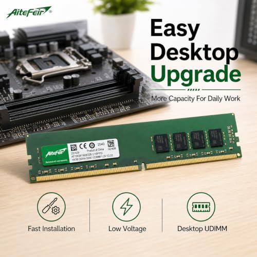 Altefeir 16GB DDR4 3200MHz Desktop RAM, 1.2V Low Voltage PC Memory Module for Gaming/Office/Workstation, Compatible with Intel & AMD Motherboards, Plug and Play Stable Performance - Image 4