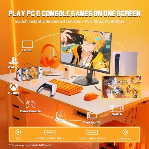 SANSUI Gaming Monitor 27 inch 1440p 200Hz 180Hz Computer Monitor - Image 4